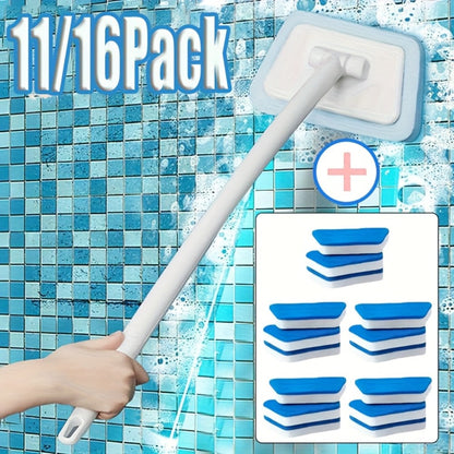 Shower Cleaning Brush Set with Replaceable Heads – Bathtub Scrubber, Wall Tile Brush, Floor Brush, Window Glass Cleaner