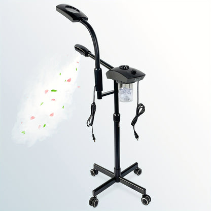 Facial Steamer with Ozone & 3X Magnifying Lamp, 2-in-1 Professional Wheeled Spa Steamer, Timer Preset