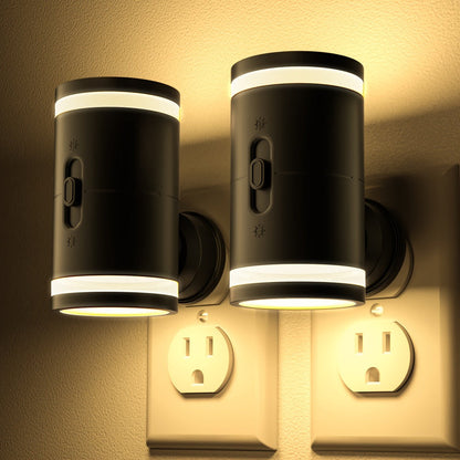 LED Night Light Plug In Dusk to Dawn Sensor, 5-120LM Adjustable Brightness, 3 Color Temperatures