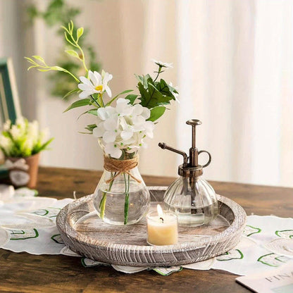Decorative Tray for Coffee Table – Round Wave-Shaped Centerpiece Tray for Living Room, Dining Room, Kitchen Counter, Bathroom