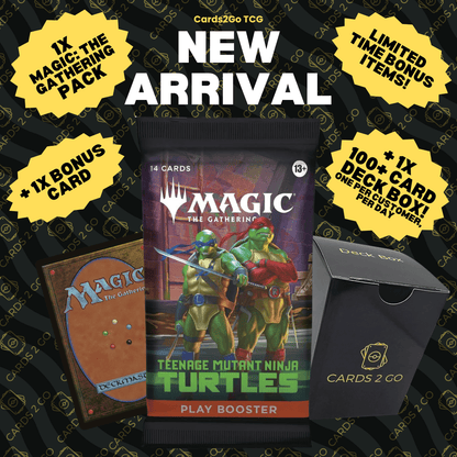 TMNT MTG Play Booster Pack, Teenage Mutant Ninja Turtles Magic The Gathering Sealed Pack + Bonus Card & Deck Box