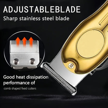 Cordless Hair Clipper Set for Men & Women – Professional Wireless Barber Clippers with T-Blade Trimmer, LED Screen, Adjustable Taper Lever