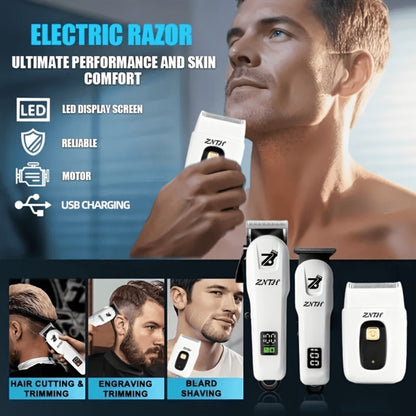 Professional Hair Clipper Kit 9-in-1 Trimmer for Haircut Bald Head Shaving LCD Display for Everyday Face, Beard and Body Grooming
