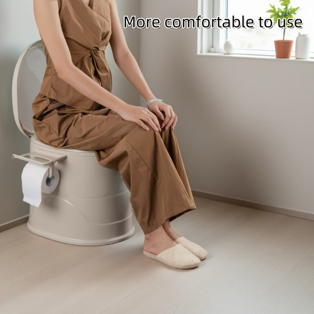 Portable Toilet with Lid Odor Control Tissue Holder Lightweight Camping Toilet for RV Camper Outdoor Travel Hiking Emergency Use No
