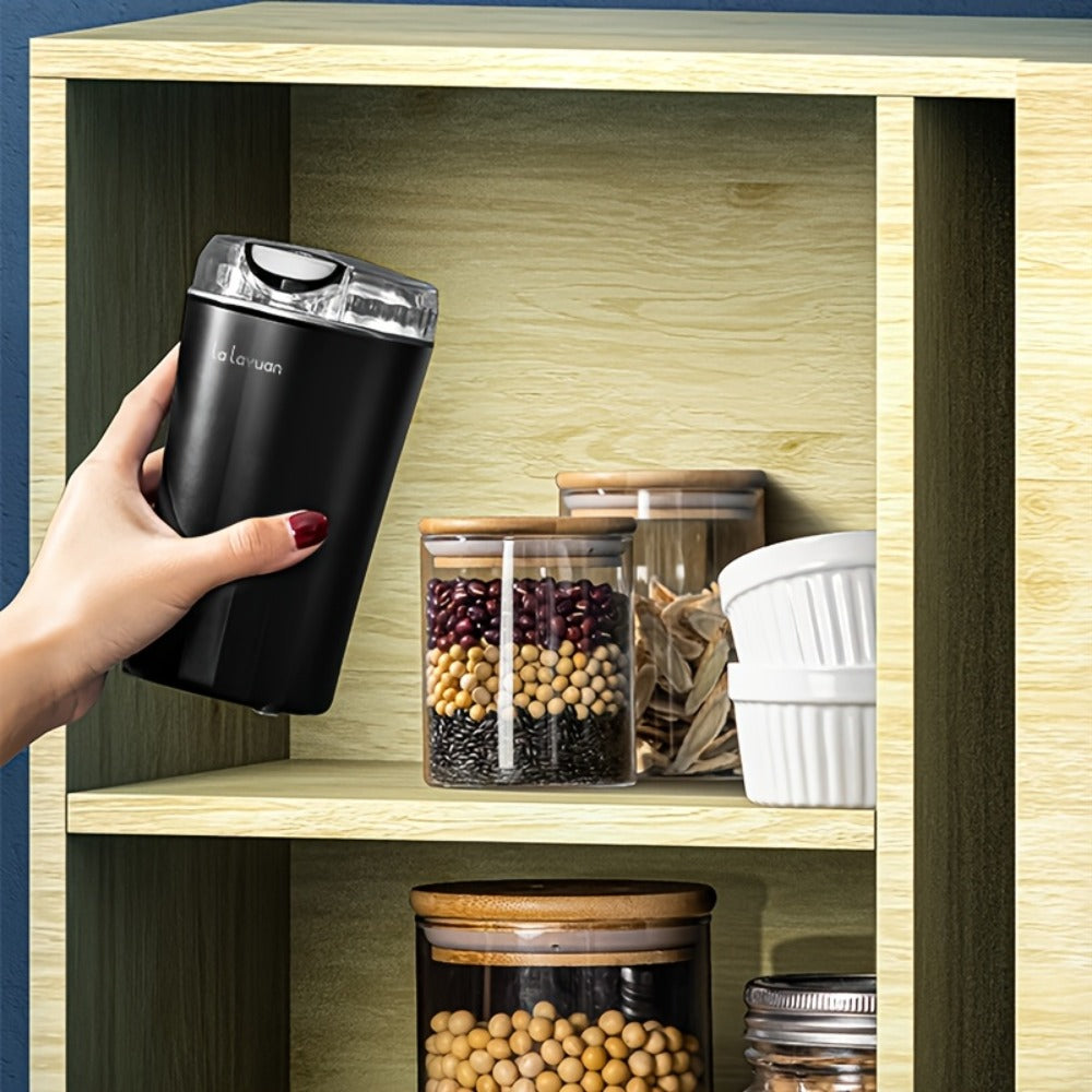 200W-Labeled Electric Coffee Grinder with Press-Lid Control, Two-Leaf Blade and Three Housing Options