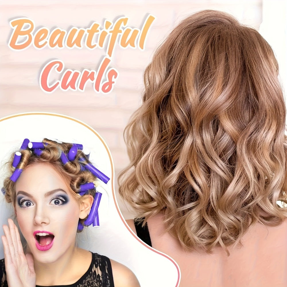 Flexible Foam Curl Formers 50pcs Heatless Curling Rods – Bendable Twist Hair Rollers for DIY Soft Waves & Spiral Curls, Short & Long Hair
