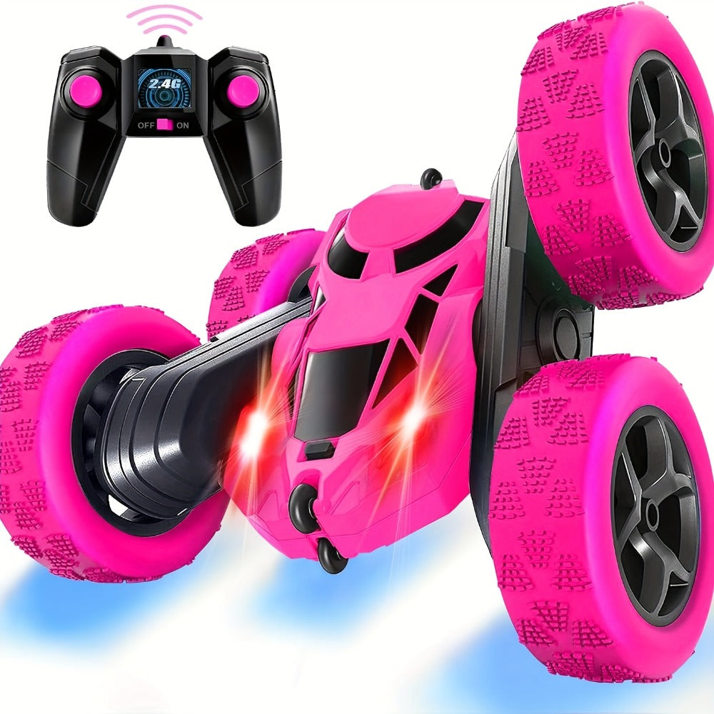 Remote Control Car, Double-Sided 360-Degree Flip Stunt Model with LEDs, 2.4GHz Control and 1400mAh Battery