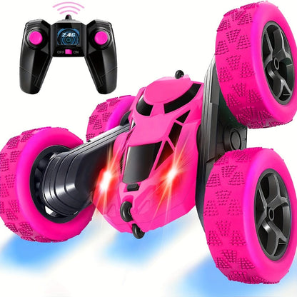 Remote Control Car, Double-Sided 360-Degree Flip Stunt Model with LEDs, 2.4GHz Control and 1400mAh Battery
