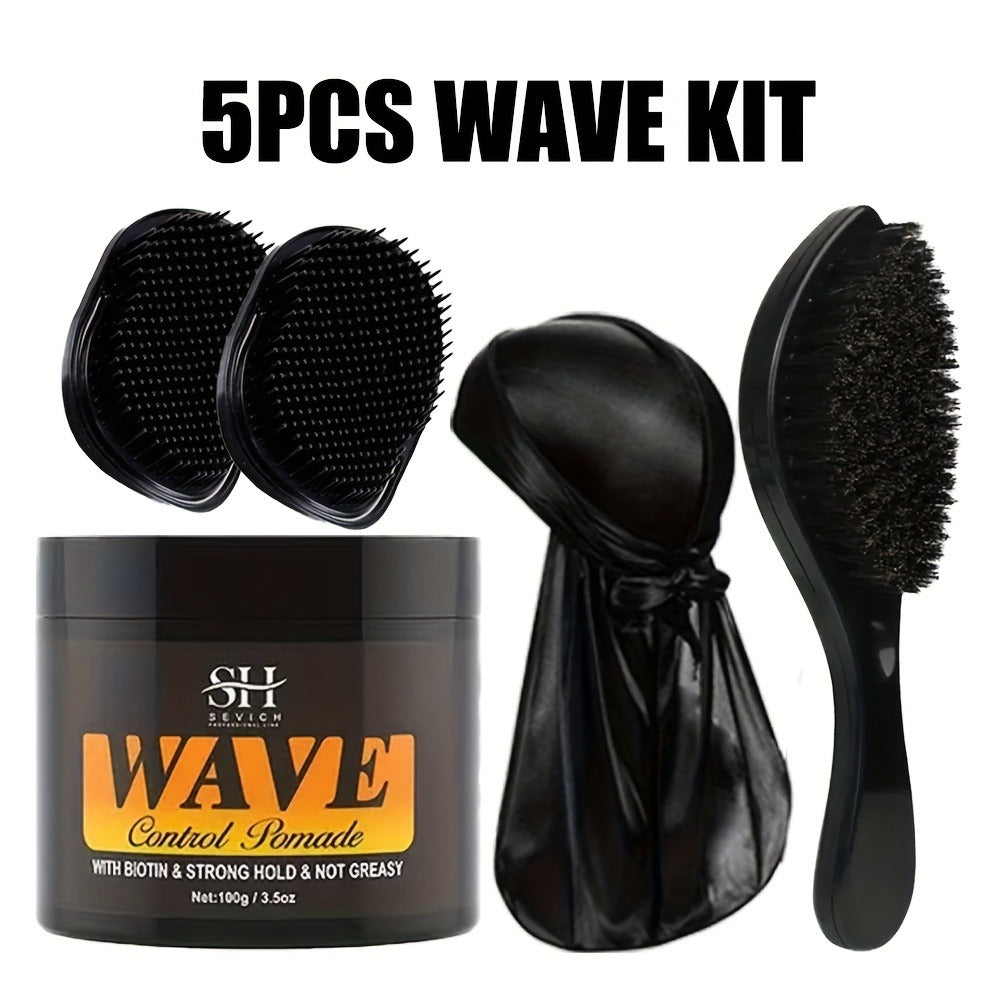 360 Wave Pomade Strong Hold Hair Styling with Jojoba Oil – Frizz Control Moisturizing Formula for Dreads Locks Twists Coily Curly Wavy Hair