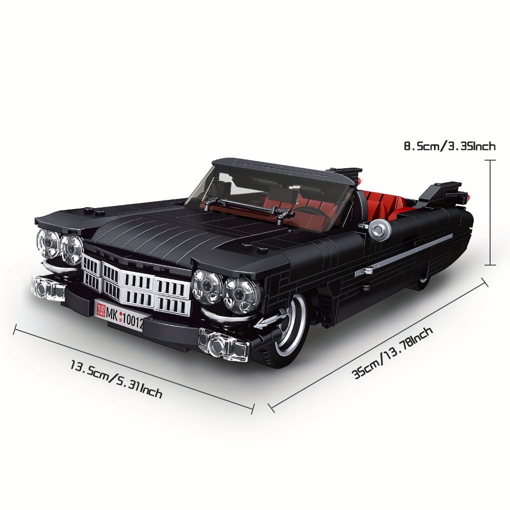 Mould King 10012 Black Sports Car Building Blocks Set 1245 Pcs, MOC Supercar Model Kit for Adults & Teens 14+