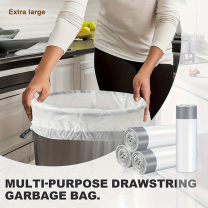 Heavy Duty Trash Bags 13 Gallon 100 Count, 1 Mil Extra Thick Drawstring Garbage Bags, Leak-Proof Tear-Resistant Kitchen Trash Can Liners