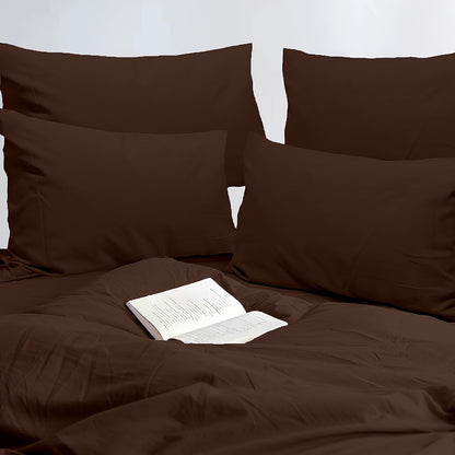 Microfiber Pillowcases Set of 4 – Soft Brushed 90GSM Wrinkle-Resistant Envelope Closure Pillow Covers, Queen & King Size, Multiple Colors