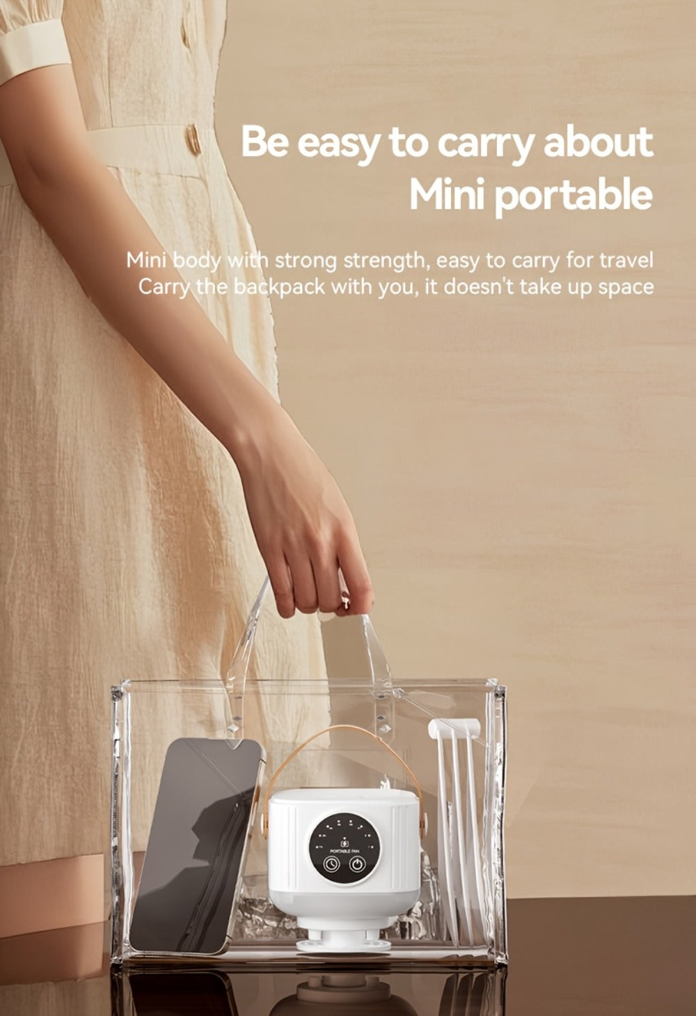 Camping Fan with Light & USB Rechargeable, Portable Outdoor Tent Fan with Tripod Stand, Detachable Blades