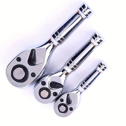 Short-Handle 72-Tooth Ratchet Wrenches in 1/4-, 3/8- or 1/2-Inch Drive with Three Pictured Lengths