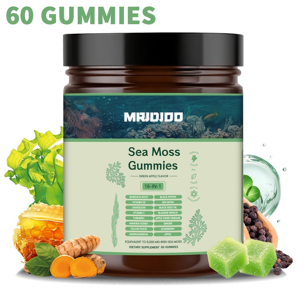 Sea Moss Gummies with Turmeric, Ashwagandha & Black Seed Oil, Immune Support for Bath Time, Home Spa and Personal Care