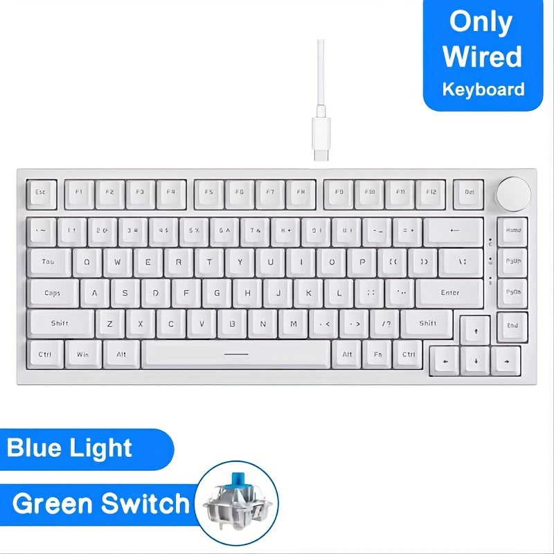 Hot Swap Gasket Mechanical Keyboard AJAZZ AK820 75%, Wireless 2.4GHz & Wired, Volume Knob, South-Facing RGB