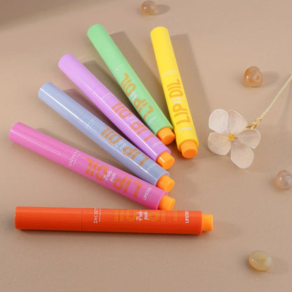 6-Piece Neon Press-On Lip Gloss Set High-Gloss Bold Lip Makeup, for Makeup, Travel and Everyday Vanity Use