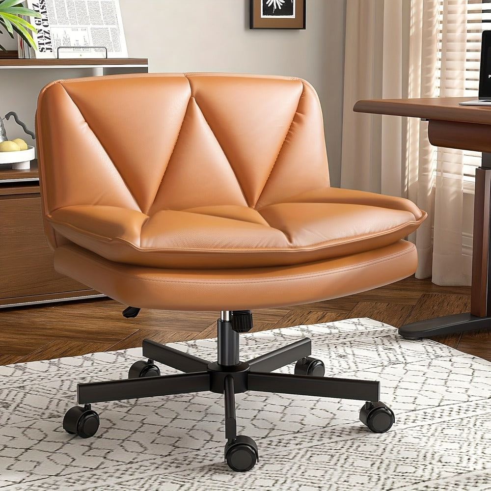 27-Inch Office Chair with Cross-Legged Seat and Rolling Wheels for Home Office detail image - detail view 9