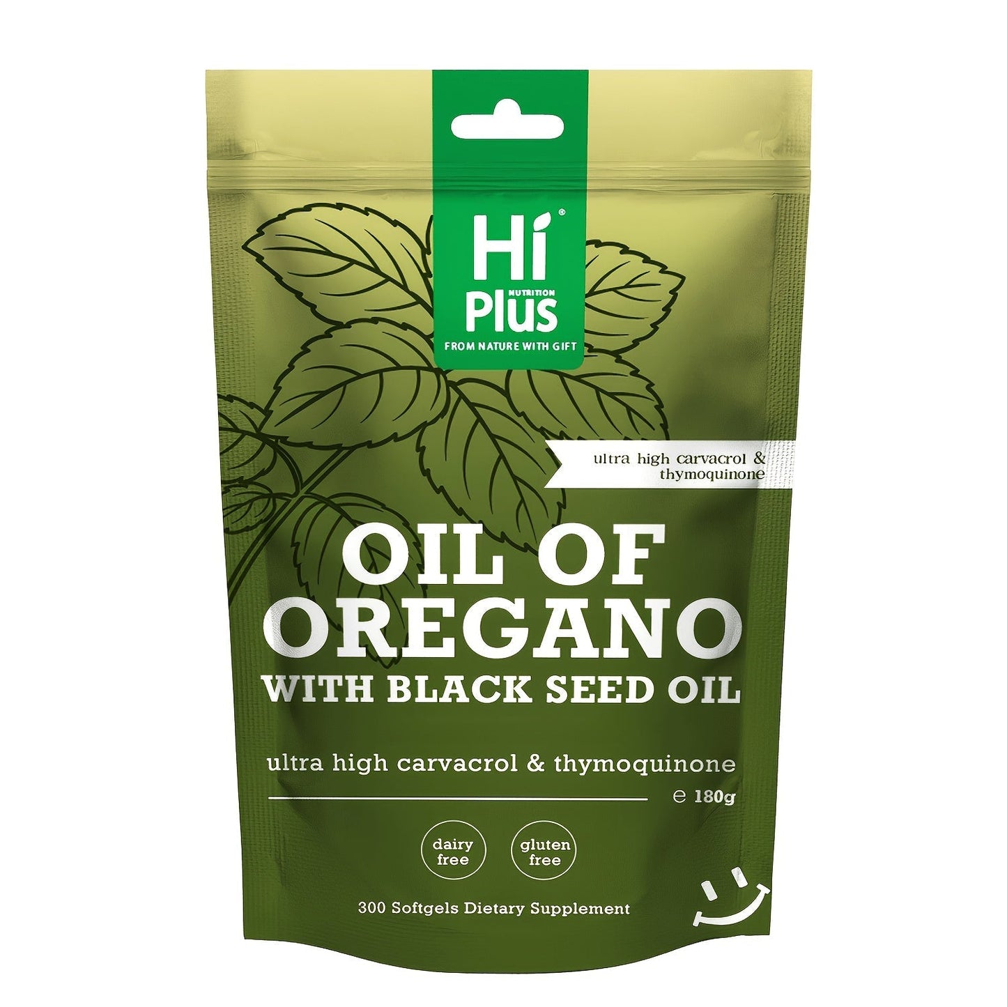Oil of Oregano and Black Seed Oil Softgel Supplement in One 300-Count Resealable Pouch Package