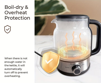 OD-T1206 Glass Coffee Maker and Tea Brewer with 1.2L Capacity, 600W Rating and Keep-Warm Control