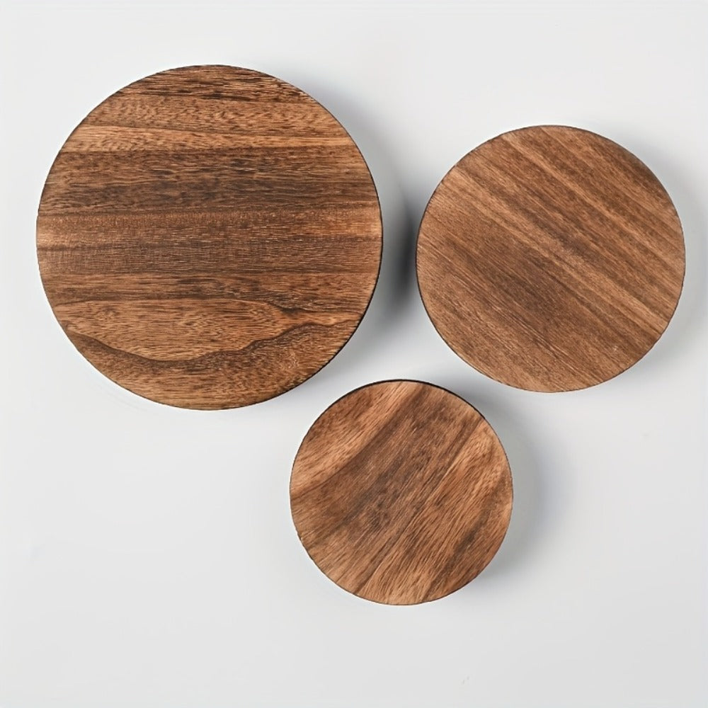 Wooden Display Risers Set of 3 – Rustic Farmhouse Cake Stand Pedestals for Kitchen Counter, Home Decor, Christmas & Holiday Table
