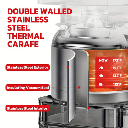 Touch Screen Programmable Drip Coffee Maker, Stainless Steel, Pause & Serve, Customizable Brew Strength
