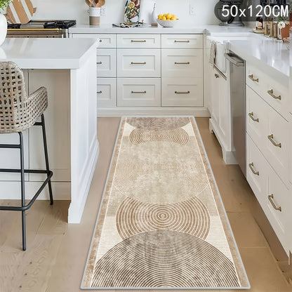 Area Rug Modern Neutral Runner with Four Washable Lengths for Hallway, Kitchen or Covered Patio