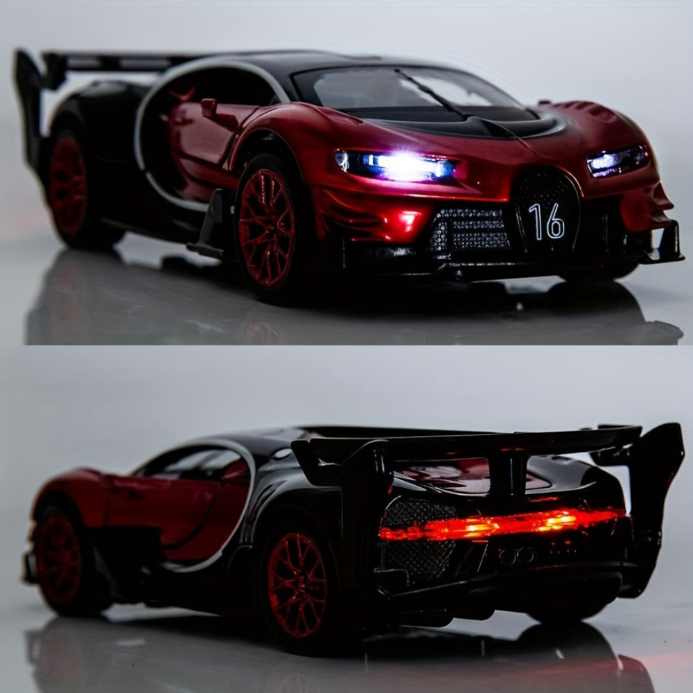 1:32 Vision GT Supercar Die-Cast Pull-Back Toy Car with Lights & Sounds, Zinc Alloy Model Car for Kids & Collectors