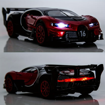1:32 Vision GT Supercar Die-Cast Pull-Back Toy Car with Lights & Sounds, Zinc Alloy Model Car for Kids & Collectors