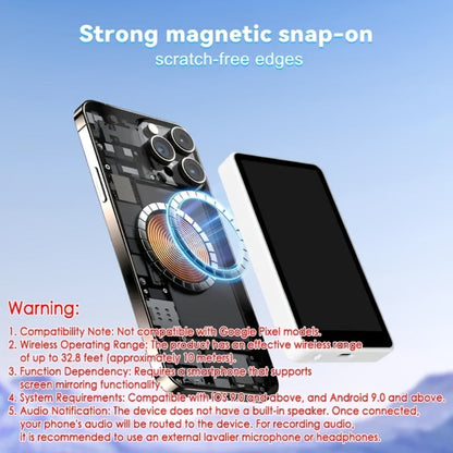 Magnetic Selfie Monitor Screen for Vlogging & Live Streaming, Rear-Facing Main Camera Display for iPhone & Android