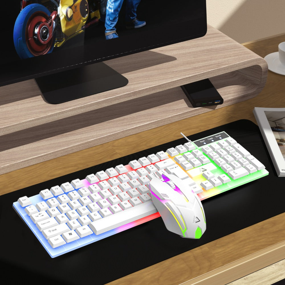 Wired USB RGB Gaming Keyboard and Mouse Combo 104 Keys Backlit Mechanical Feel 1000 DPI Optical for an Everyday Personal Care Routine