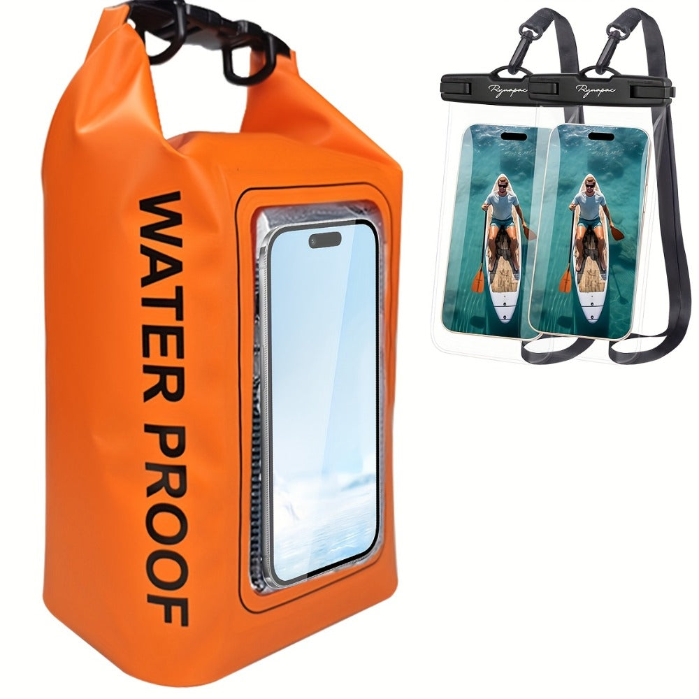 Dry Bag Set 3-Piece Roll Top Backpack with Phone Pouch & Dry Sack – Kayaking with the Listed Color, Size or Set Options for Everyday Carry