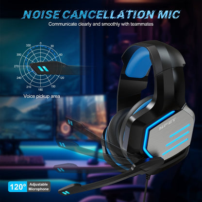 NPET Gaming Headset PS4 PS5 Xbox One PC Noise Cancelling Mic Stereo Over-Ear for Bedside Audio, Alarms and Room Entertainment