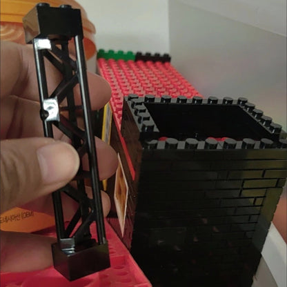 2x2x10 Pillar Support Bricks 20pcs Black – LEGO-Compatible Column Rod Blocks for MOC City Train Girder Military Architecture Builds