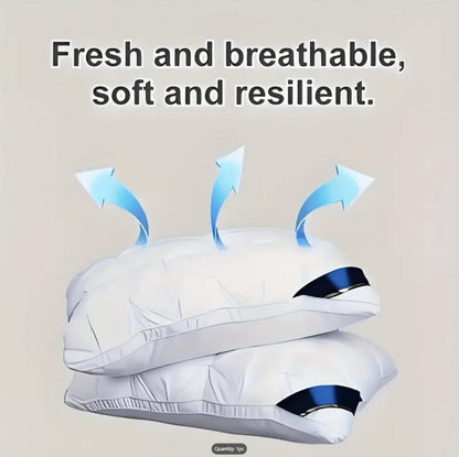 Tufted Bed Pillow in White or Grey with 1-, 2- and 4-Piece Checkout Options and Zipper Detail