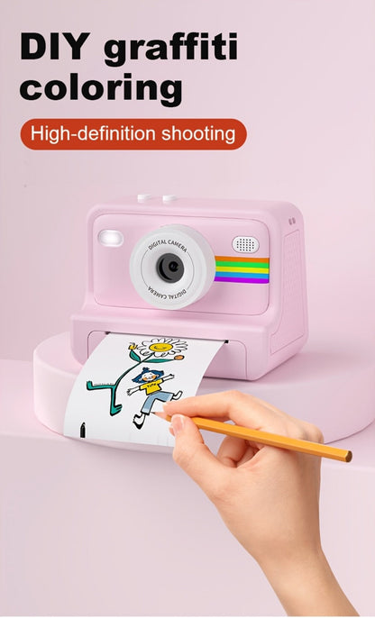 Instant Print Digital Camera with 1-Second Photo Printing, 1080P HD Screen, Selfie & Video Camera