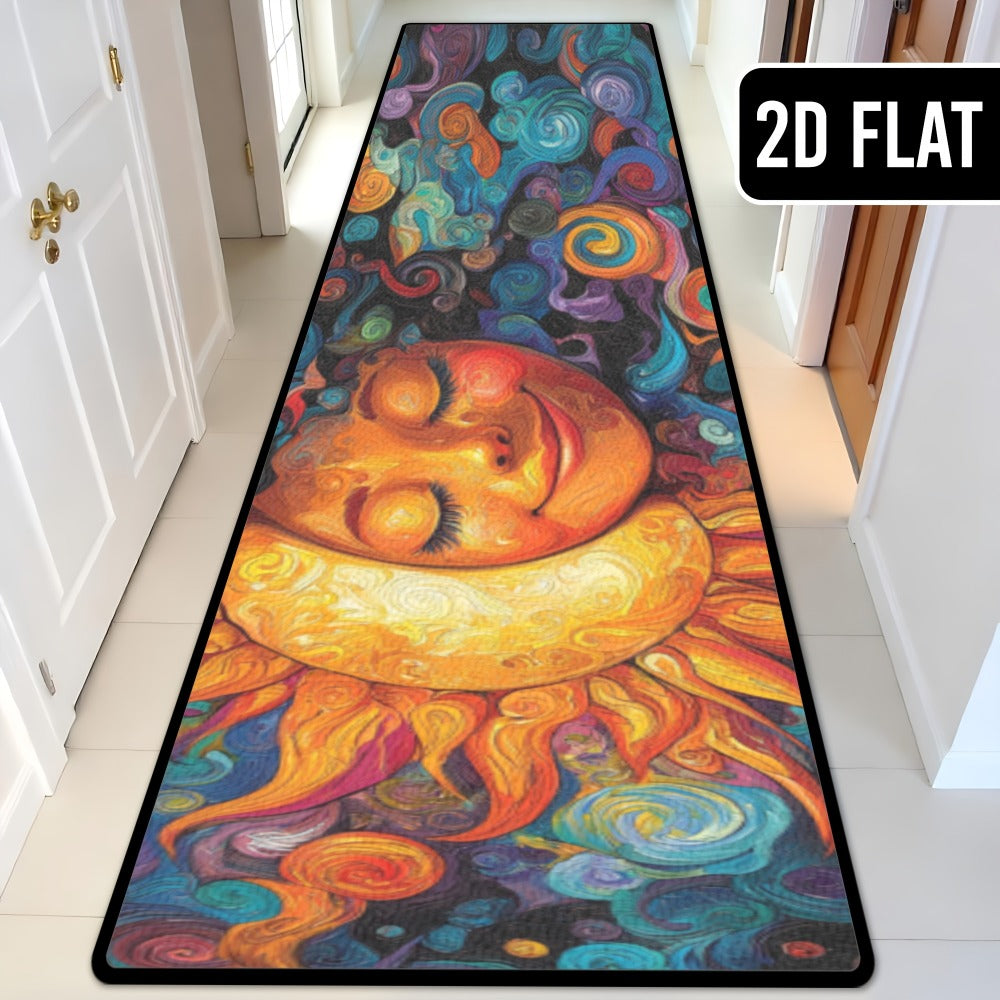 Boho Runner Rug Mandala Polyester Kitchen Hallway Mat Sun Totem Colorful Pattern Living Room Bathroom 5 Designs