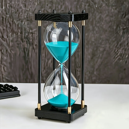 Hourglass Timer 60 Minute Wooden Sand Timer Decorative Glass – Vintage Home Decor for Kitchen, Office & Bedroom | Great Gift for Birthday