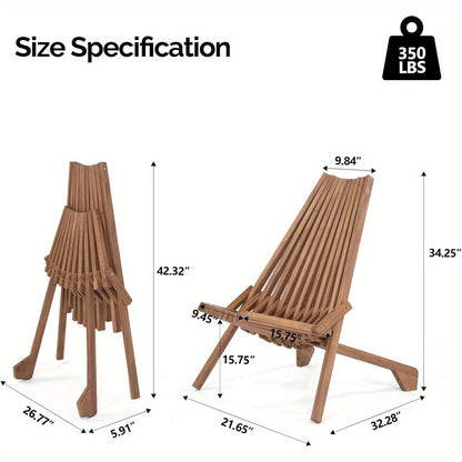 Wood Folding Outdoor Chairs Set of 1/2/4 for Camping, Travel and Outdoor Use, with the Listed Configuration