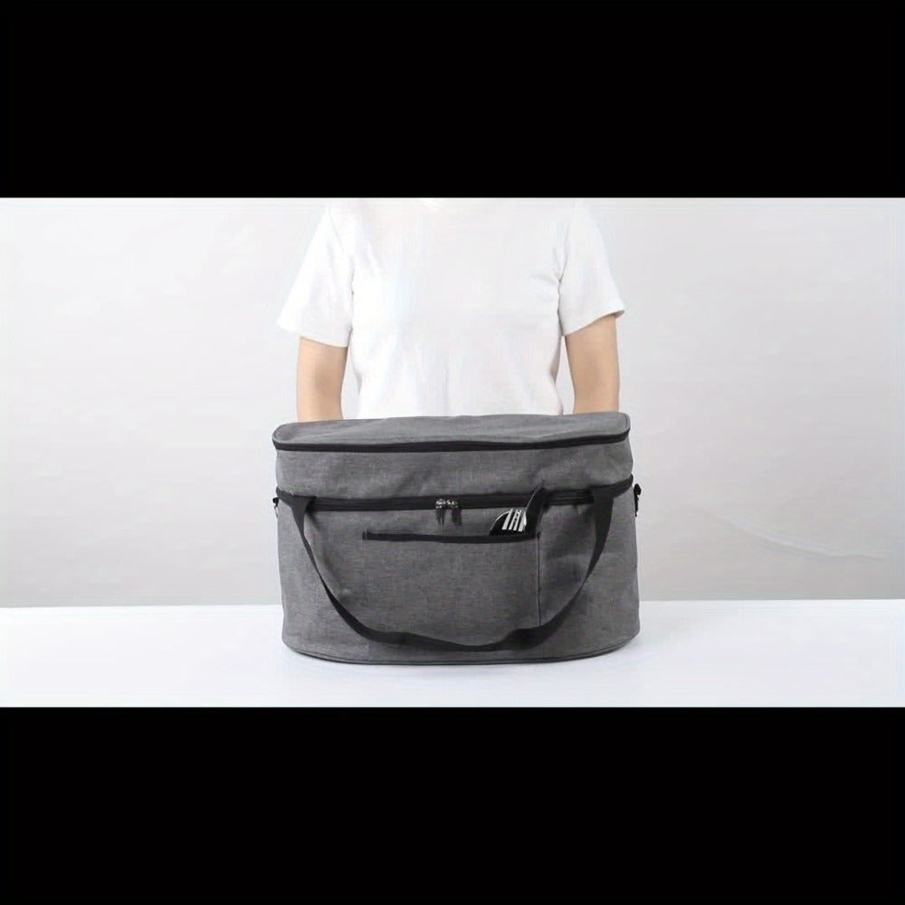 Slow Cooker Bag Insulated Carrier for 6-8 Quart Oval Crockpot, 2-Layer Waterproof Travel Bag with Handle, Keeps Food Warm for Potlucks