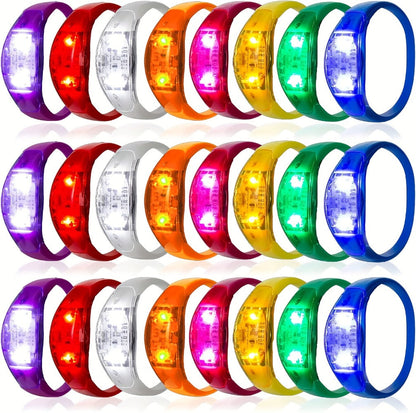 Sound Activated Light Up Bracelets Bulk 20/50 Pcs Glow Wristbands Voice Controlled Flashing LED Bracelet for a Home Lash Beauty Routine