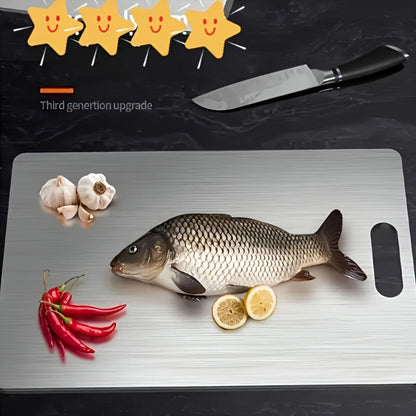 Stainless Steel Cutting Board Set of 3, Durable Kitchen Cutting Boards, & Easy to Clean, Space-Saving Nested Design for Meat