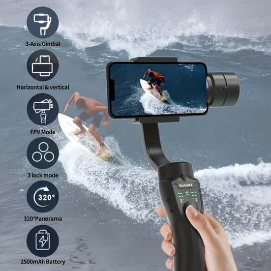 Handheld 3-Axis Smartphone Gimbal Stabilizer with Wireless Bluetooth No App Required Anti-Shake Video Recording