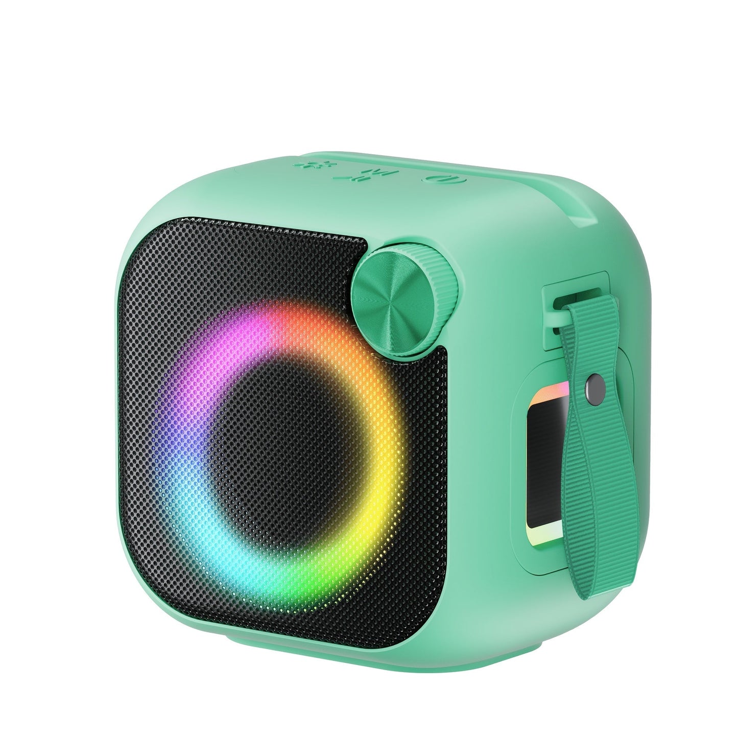 Bluetooth Speaker Square RGB Desktop Model with Phone Stand, USB, TF, AUX Playback, Type-C Charging and Five Colors