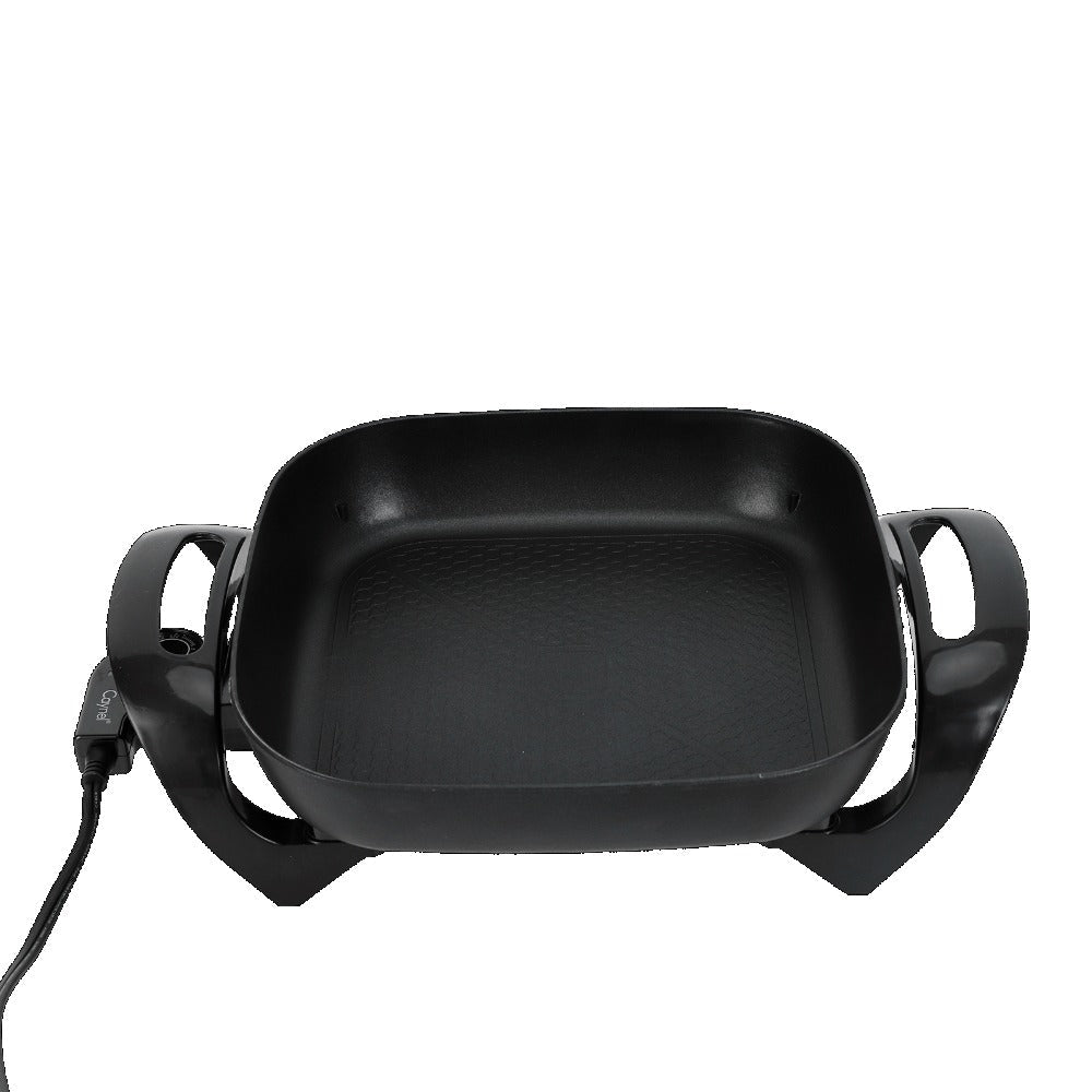 Electric Skillet 12x12 Inch Nonstick Ceramic with Glass Lid 1400W Adjustable Temperature up to 420°F