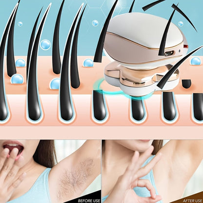 Women's Body Hair Remover 4-in-1 Electric Shaver USB Rechargeable Wet Dry Cordless Trimmer, for Everyday Face, Beard and Body Grooming