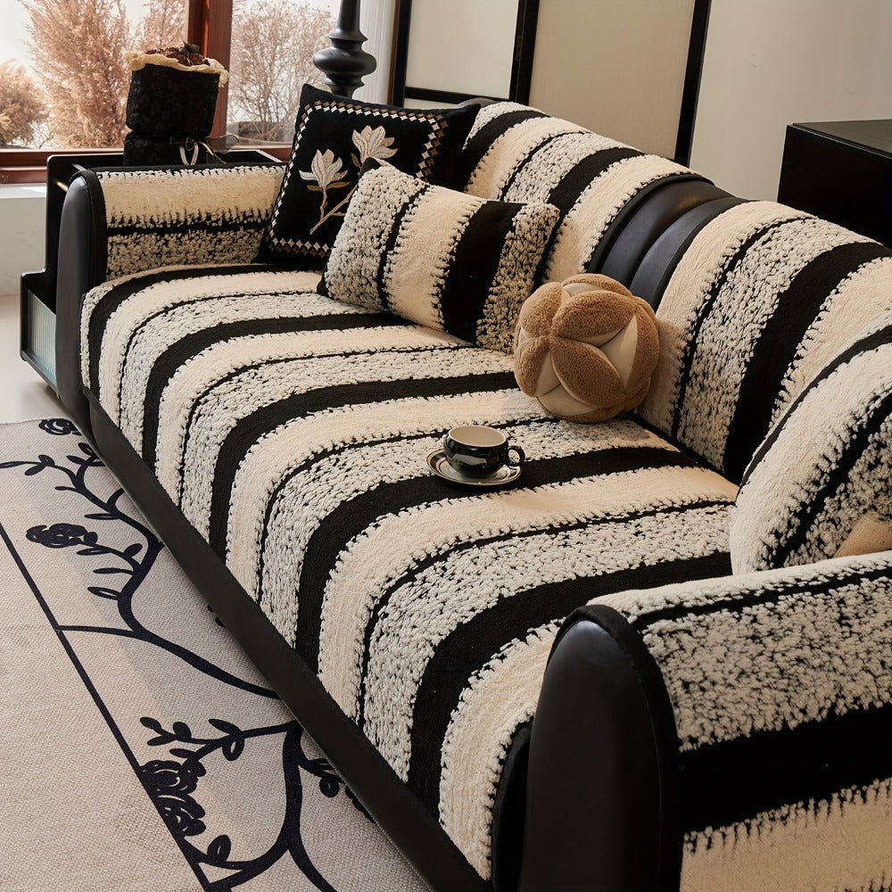 Sofa Cover, Thick Plush Jacquard Couch Pad in Four Colors with Loveseat and Extra-Large Sizes