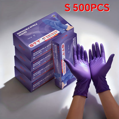 GTT Dark Purple Nitrile Disposable Gloves in 500-Piece Packs with Four Size Options from S to XL