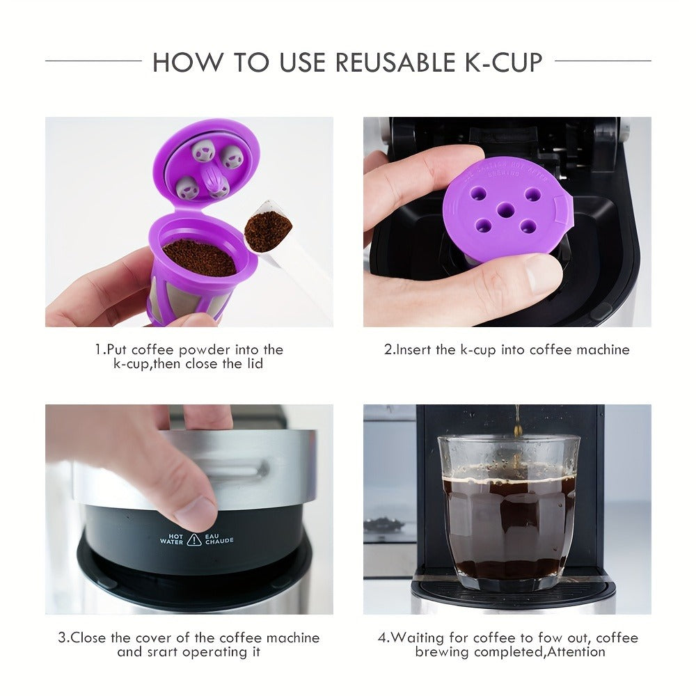 Reusable K-Cup Coffee Pods Set of 6, Refillable Coffee Filters Compatible with Keurig K-Supreme & K-Supreme Plus