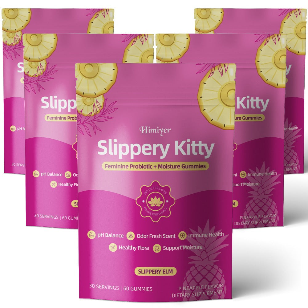 Women's Probiotic Gummies with Slippery Elm for pH Balance & Freshness, Pineapple Flavour, 60 Gummies